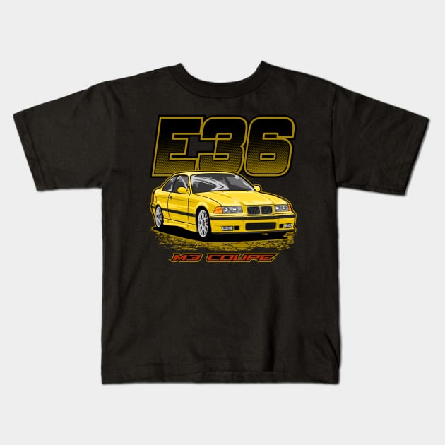 E36 M3 Coupe Kids T-Shirt by WINdesign